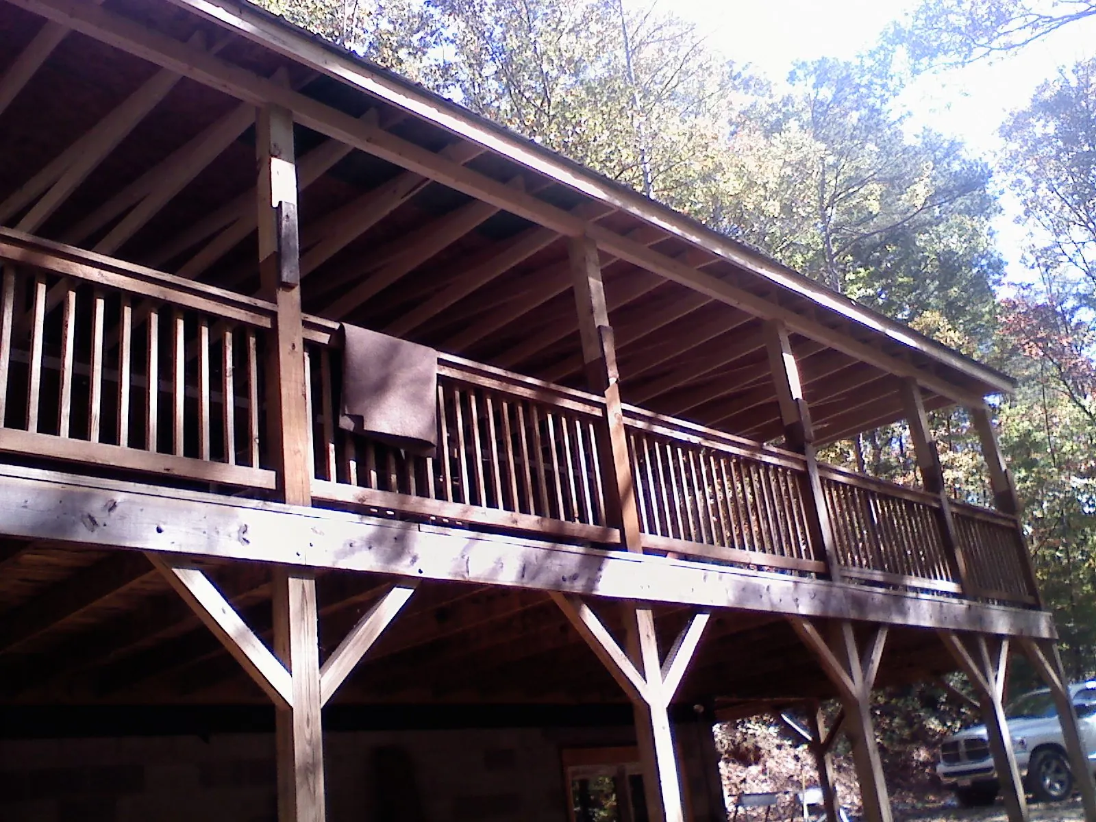 Timber framing under a new elevated porch and deck — Roof Leak Repair in Packwood by Roofing Brothers
